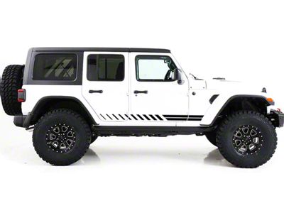 Double Hash Stripes; Matte Black (18-25 Jeep Wrangler JL 4-Door)