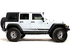 Double Hash Stripes; Matte Black (07-18 Jeep Wrangler JK 4-Door)