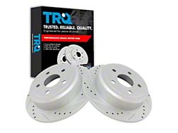 Drilled and Slotted Rotors; Rear Pair (07-18 Jeep Wrangler JK)