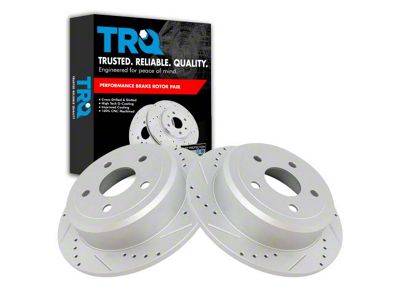 Drilled and Slotted Rotors; Rear Pair (07-18 Jeep Wrangler JK)