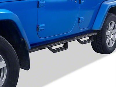 Drop Style Door to Door Nerf Side Step Bars; Black (18-25 Jeep Wrangler JL 2-Door)