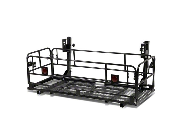 2 Way Collapsable Rack Jeep Wrangler Dual Arm Mount Collapsable Cargo Rack; Black (Universal ...