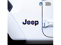 JEEP Emblem Overlay Decal Set; Gloss Thin Blue Line (87-95 Jeep Wrangler YJ)