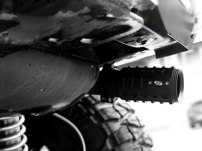 Engraver Series Muzzle Style Exhaust Tip; Black (18-25 Jeep Wrangler JL)