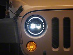 Envision Series LED Halo Headlights; Black Housing; Clear Lens (97-18 Jeep Wrangler TJ & JK)