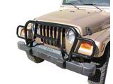 Euro Front Grille Guard; Black (87-06 Jeep Wrangler YJ & TJ)