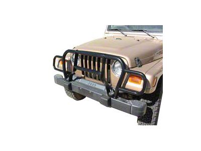 Euro Front Grille Guard; Black (87-06 Jeep Wrangler YJ & TJ)