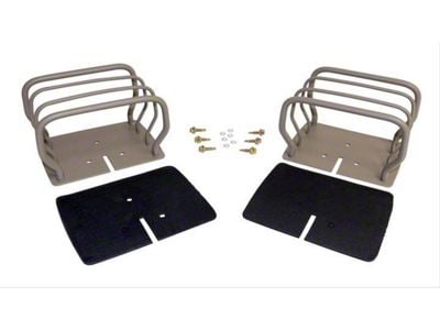 Euro Style Tail Light Guards; Titanium (76-06 Jeep CJ5, CJ7, Wrangler YJ & TJ)