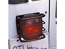 Euro Tail Light Guards; Black (76-06 Jeep CJ5, CJ7, Wrangler YJ & TJ)