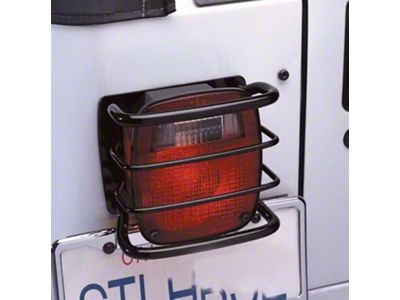 Euro Tail Light Guards; Black (76-06 Jeep CJ5, CJ7, Wrangler YJ & TJ)