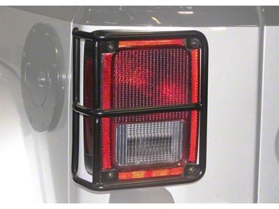Euro Tail Light Guards; Black (07-18 Jeep Wrangler JK)