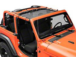 Extended Mesh Shade Top; Black Mesh (18-25 Jeep Wrangler JL 2-Door)