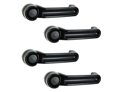 Exterior Door Handles; Front and Rear; Textured Black (07-12 Jeep Wrangler JK)