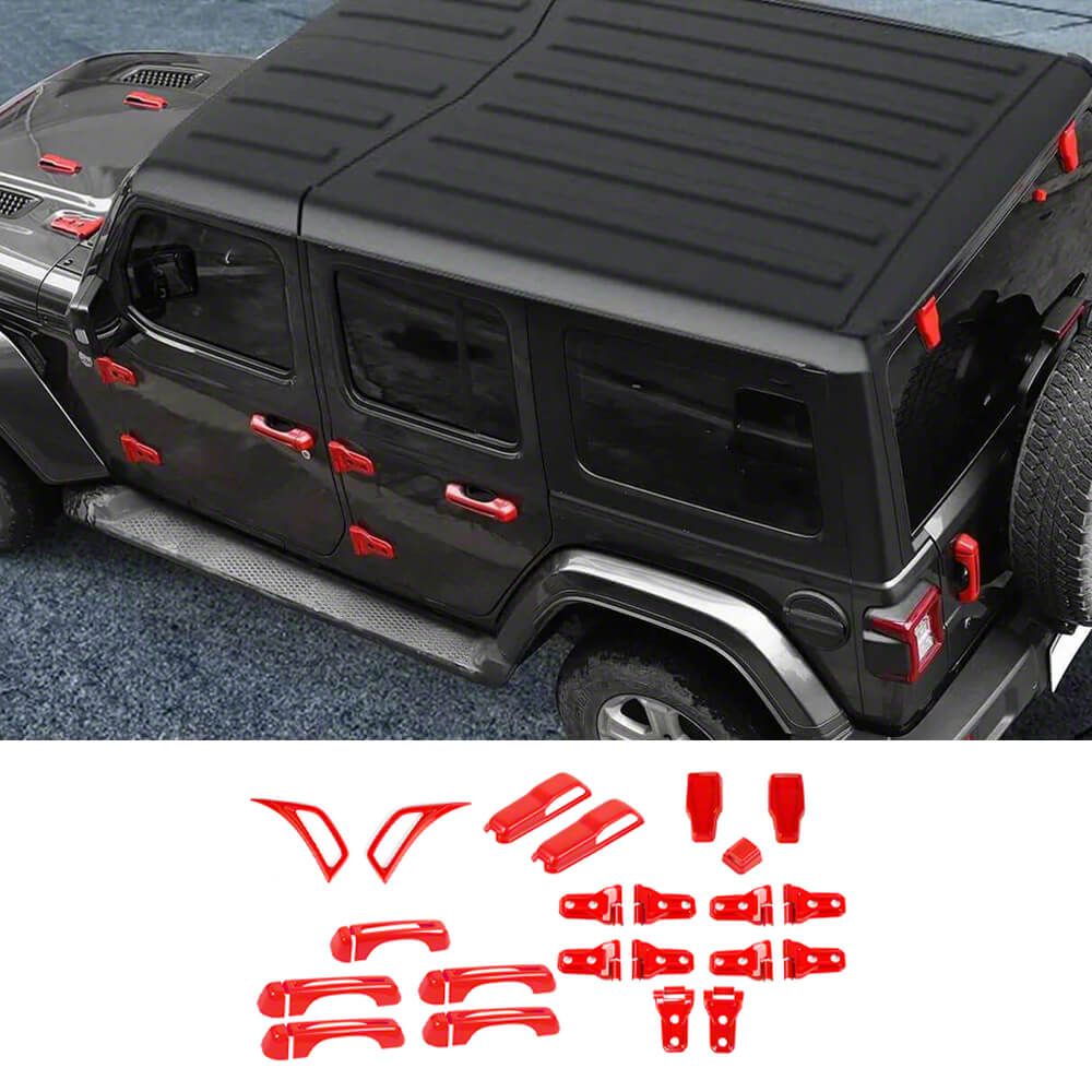 Jeep Wrangler Exterior Trim Kit; 22-Piece; Red (18-26 Jeep Wrangler JL ...