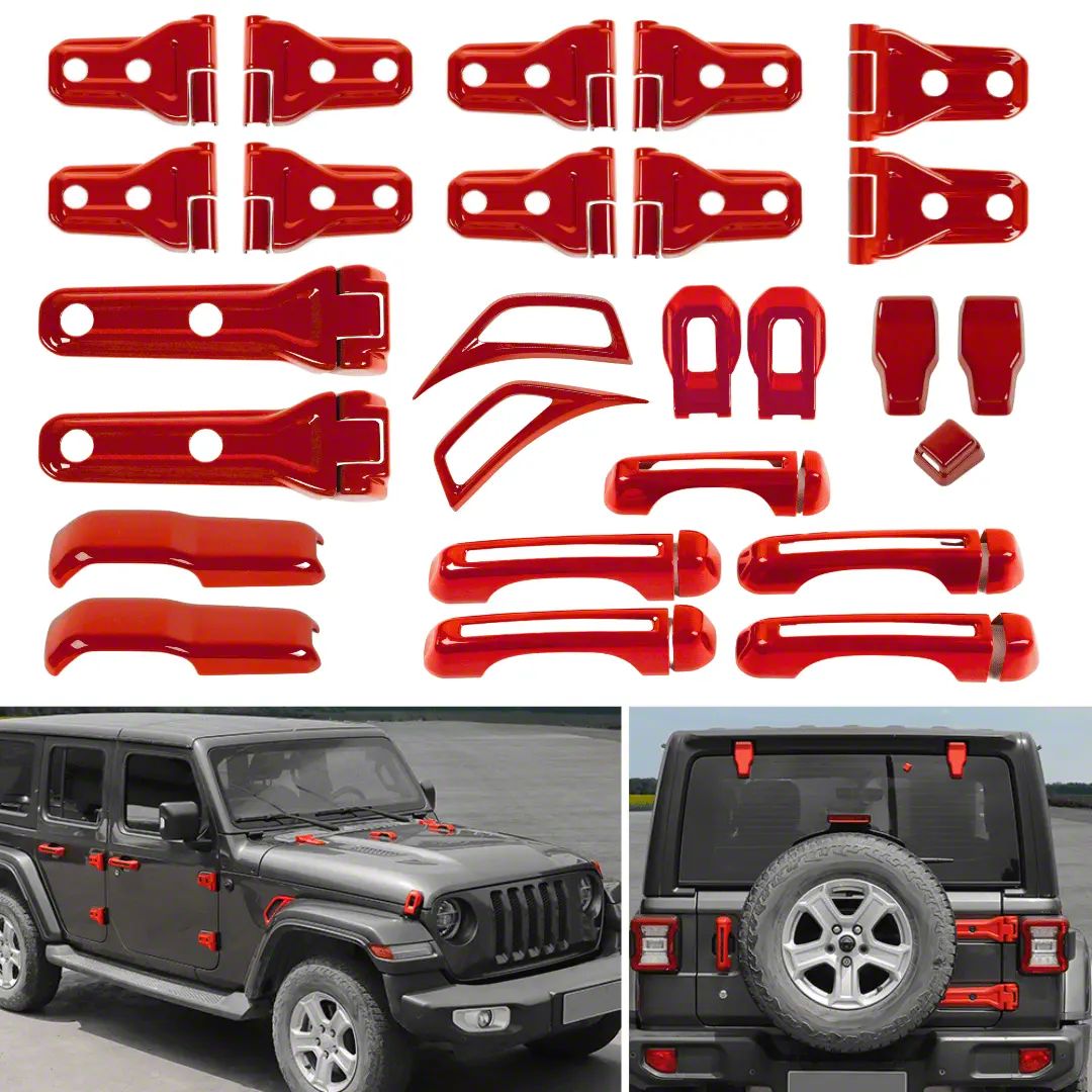 Jeep Wrangler Exterior Trim Kit; 26-Piece; Red (18-26 Jeep Wrangler JL ...