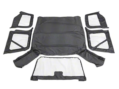 Factory Replacement Soft Top with Door Skins and Clear Windows; Black Denim (97-06 Jeep Wrangler TJ, Excluding Unlimited)