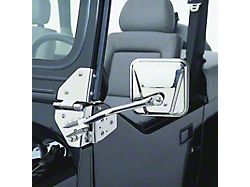Factory Style Replacement Mirrors; Stainless Steel (66-86 Jeep CJ5 & CJ7)