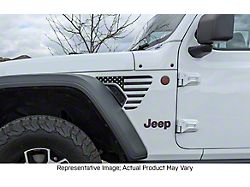Fender Flag Vent Decals; Carbon Fiber Black (18-25 Jeep Wrangler JL)