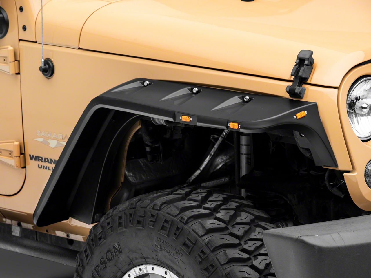 Pocket Rivet Style Fender Flares Matte Black 07 18 Jeep Wrangler JK