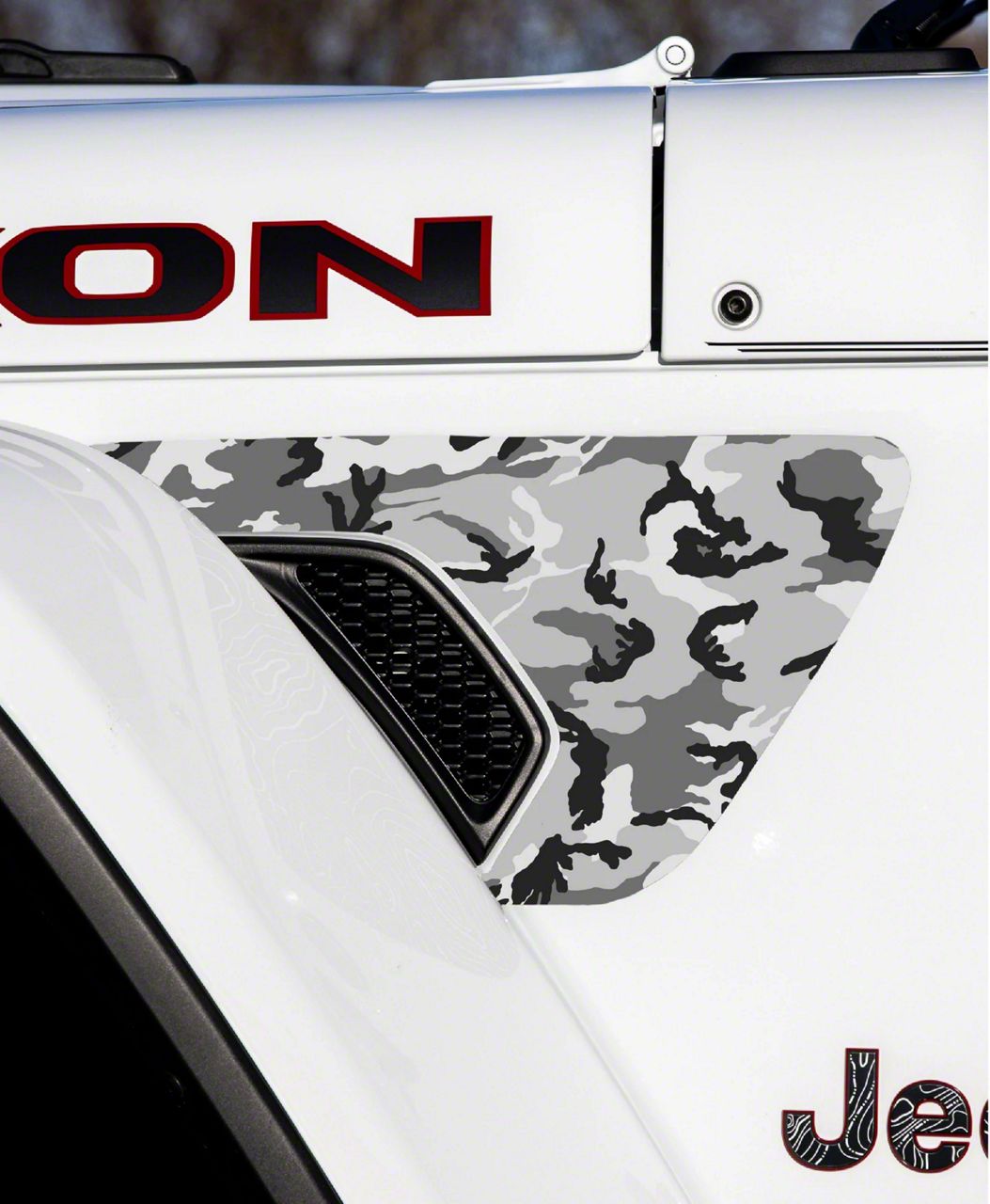 Jeep Wrangler Fender Vent Premium Wrap Decal; Black and