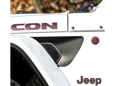 Fender Vent Premium Wrap Decal; Matte Black (18-25 Jeep Wrangler JL)