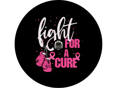 Fight for the Cure Boxing Gloves Spare Tire Cover with Camera Cutout; Black (18-25 Jeep Wrangler JL)