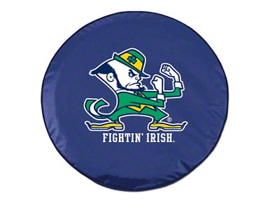Fighting Irish Notre Dame Spare Tire Cover with Camera Port; Navy (18-25 Jeep Wrangler JL)