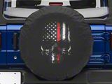 Firefighters Thin Red Line Skull Spare Tire Cover with Camera Port (18-26 Jeep Wrangler JL)