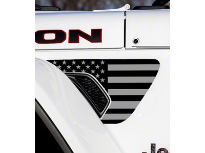FLAG Fender Vent Premium Wrap Decal; Black and Gray (18-25 Jeep Wrangler JL)