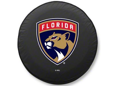 Florida Panthers Spare Tire Cover with Camera Port; Black (18-25 Jeep Wrangler JL)