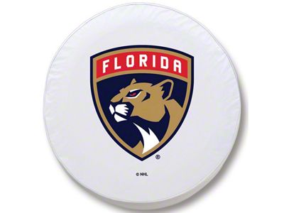 Florida Panthers Spare Tire Cover with Camera Port; White (18-25 Jeep Wrangler JL)