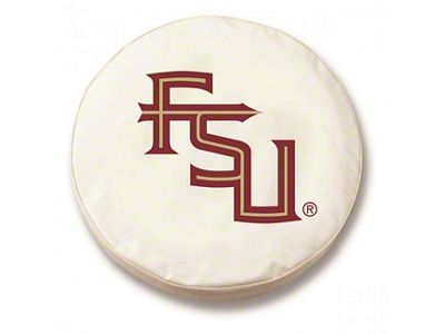 Florida State University Script Spare Tire Cover with Camera Port; White (18-25 Jeep Wrangler JL)