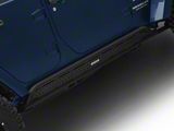 Go Rhino Frame Mounted Steel Rock Sliders; Textured Black (07-18 Jeep Wrangler JK 4-Door)