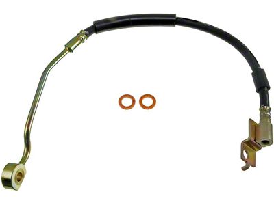 Front Brake Hydraulic Hose; Driver Side (90-95 Jeep Wrangler YJ w/o ABS)