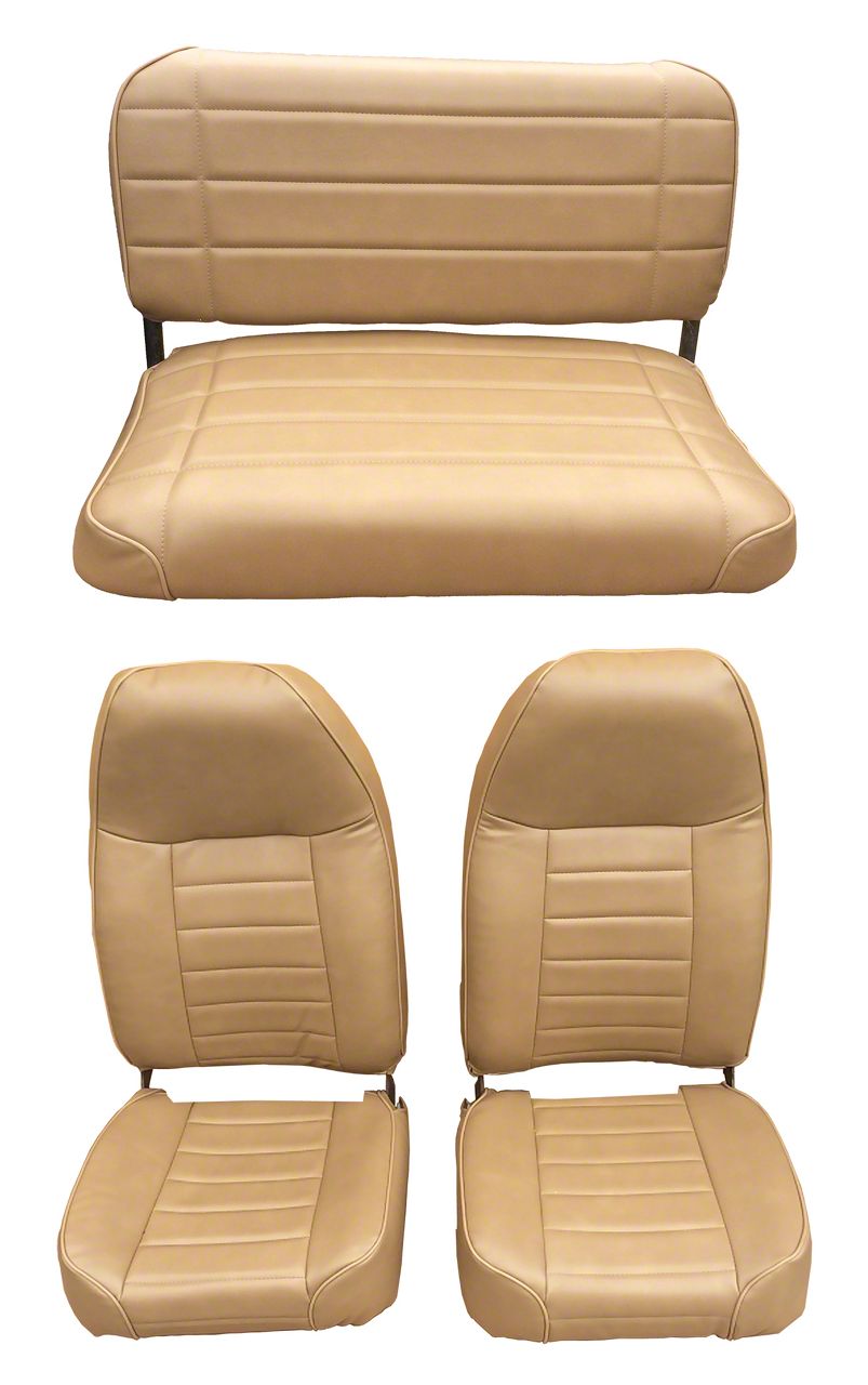 Jeep Wrangler Front Bucket and Rear Bench Seat Upholstery Kit; Vinyl