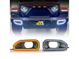 American Modified Front Bumper Fog Cover DRL with Turn Signal (18-26 Jeep Wrangler JL w/ Factory Plastic Bumper)