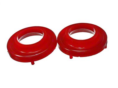 Front Coil Spring Isolators; Red (18-25 Jeep Wrangler JL)