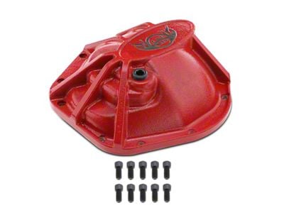 Front Differential Cover; Red (97-18 Jeep Wrangler TJ & JK w/ Dana 44 Axle)