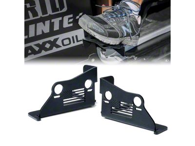 Front Foot Pegs; Flag Grille (07-18 Jeep Wrangler JK)