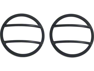 Front Marker Light Covers; Gloss Black (07-18 Jeep Wrangler JK)