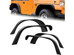 Front and Rear Fender Flare Kit; Textured Black (87-95 Jeep Wrangler YJ)