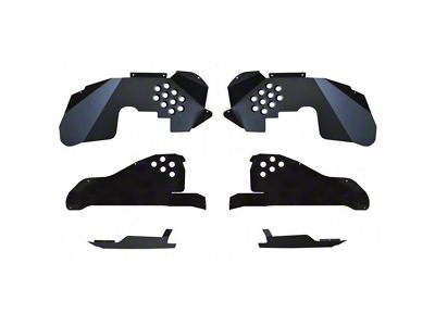 Front and Rear Inner Fender Kit; Texturized Black (07-18 Jeep Wrangler JK)