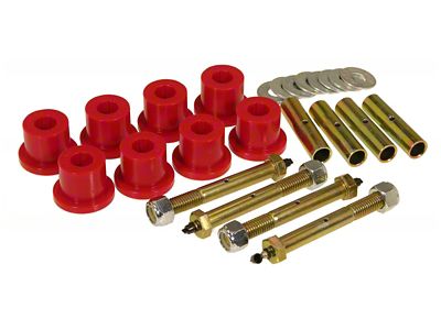 Front and Rear Main Spring Eye Bushing Kit; Red (87-95 Jeep Wrangler YJ)
