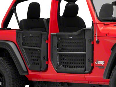 Front and Rear Trail Doors; Textured Black (18-25 Jeep Wrangler JL 4-Door)