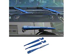 Front and Rear Wiper Trim; Blue (18-26 Jeep Wrangler JL)
