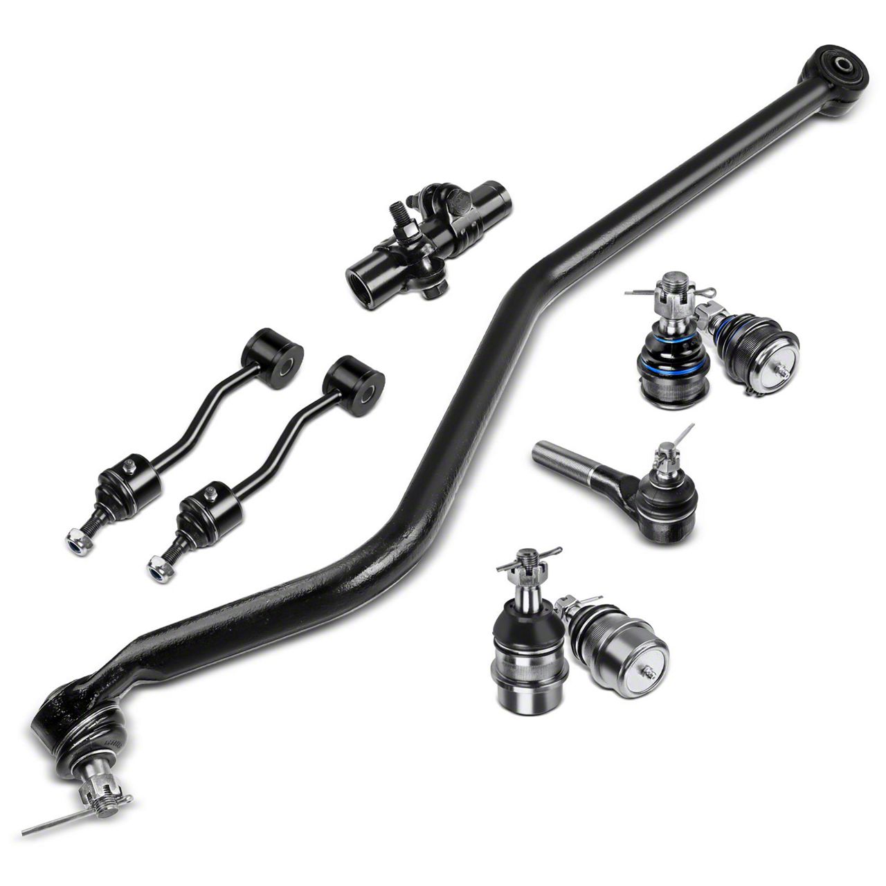 Jeep Wrangler Front Track Bar, Front Upper Ball Joint, Steering Drag