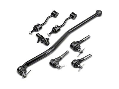 Front Track Bar, Steering Drag Link Adjusting Sleeve, Sway Bar Link and Tie Rod End Kit (97-06 Jeep Wrangler TJ)