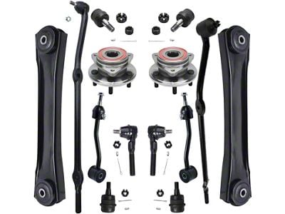 Front Wheel Hub Assemblies with Control Arms and Tie Rods (00-06 Jeep Wrangler TJ w/o ABS)