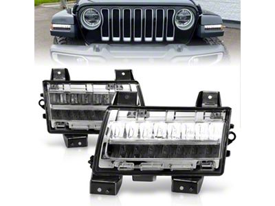 Full LED Fender Lights with Sequential Turn Signal; Chrome (18-26 Jeep Wrangler JL Sport)