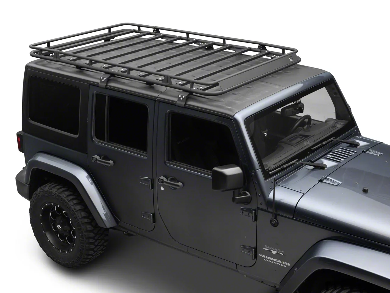 (jk97091） Powder Coated Roof Rack For Jeep Wrangler JK 07-18 4 Door